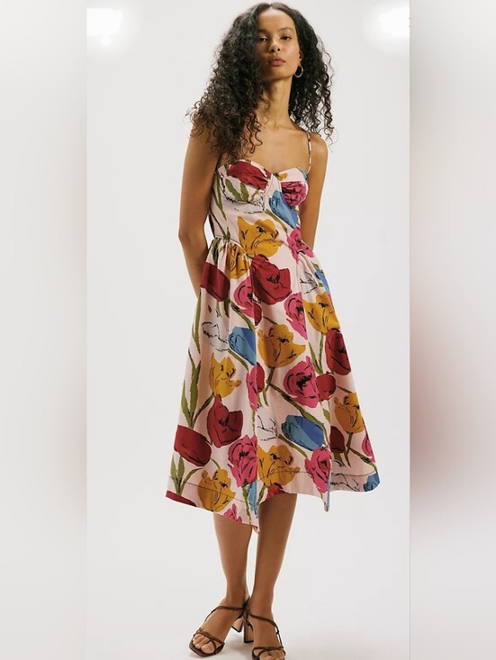 Free People Dresses & Skirts - FREE PEOPLE CHERISH PRINTED MIDI DRESS